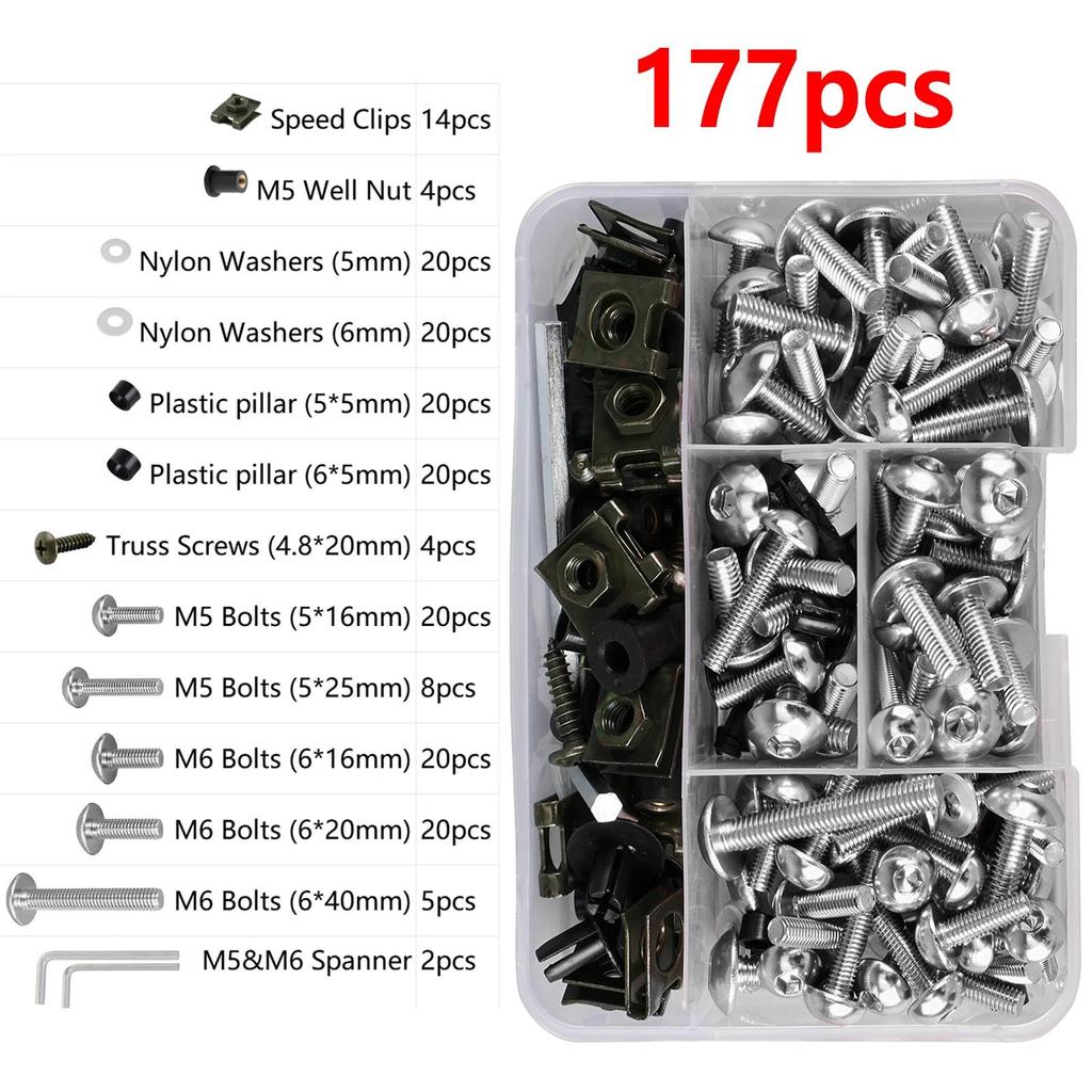 Universal M5 M6 Fairing Bolt Kit for Kawasaki Ninja 1000 250R 300 400 500 500R 600R 650 Ninja ZX6R Z