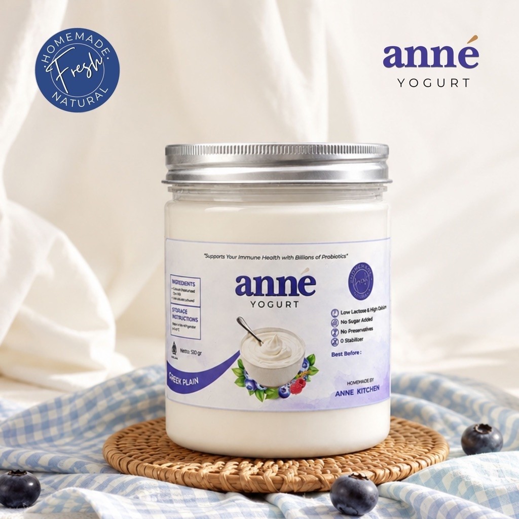 Anne Probiotics Greek Yogurt PLAIN Tanpa Gula (Live Active Cultures) Yoghurt