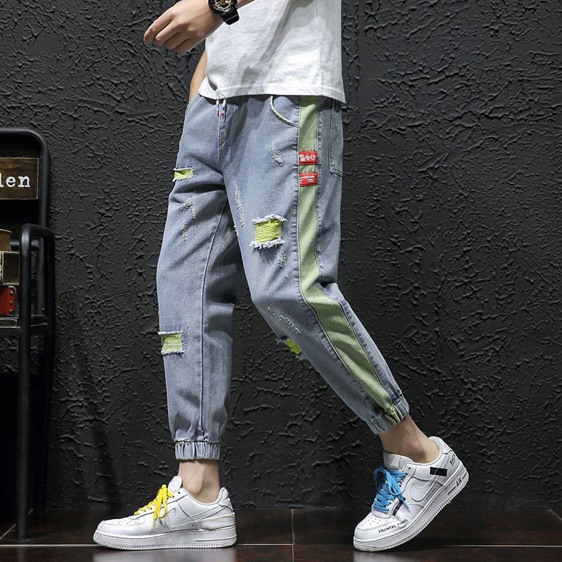 Celana Jeans Pria Model Harem Jogger Cargo Sobek Terbaru