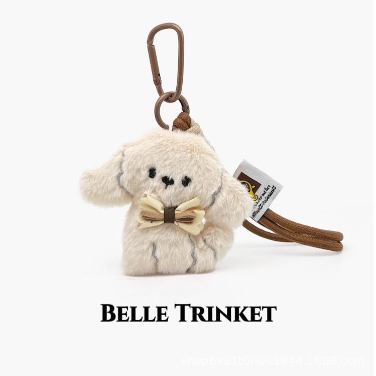 Cute Bichon Frise Puppy Plush Doll Bag Pendant