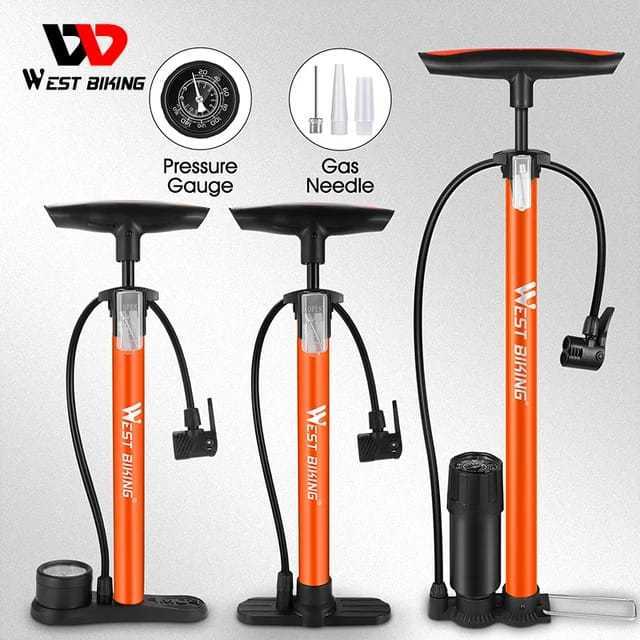 Foto Pompa Sepeda Motor Mobil West Biking 160 PSI Pentil Schrader Presta