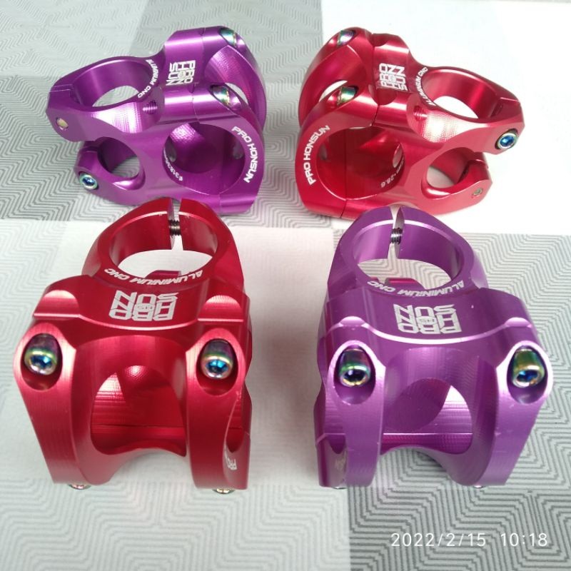 Foto Stem pendek Pro Honsun 31.8 x 35 mm colorfull clamp oversize 31.8mm alloy not carbon sepeda