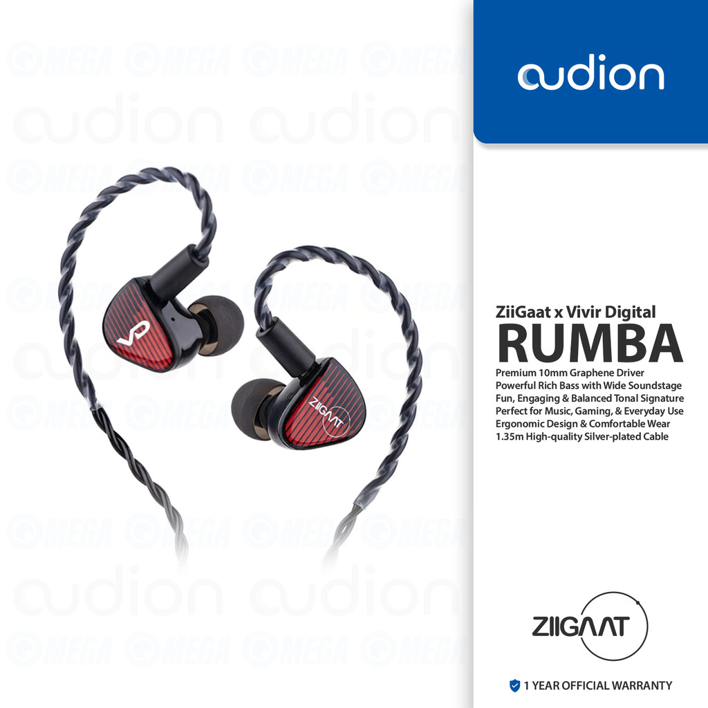 ZiiGaat x Vivir Digital: RUMBA | 10mm Graphene Dynamic Driver In-ear IEM Earphone with Mic Option