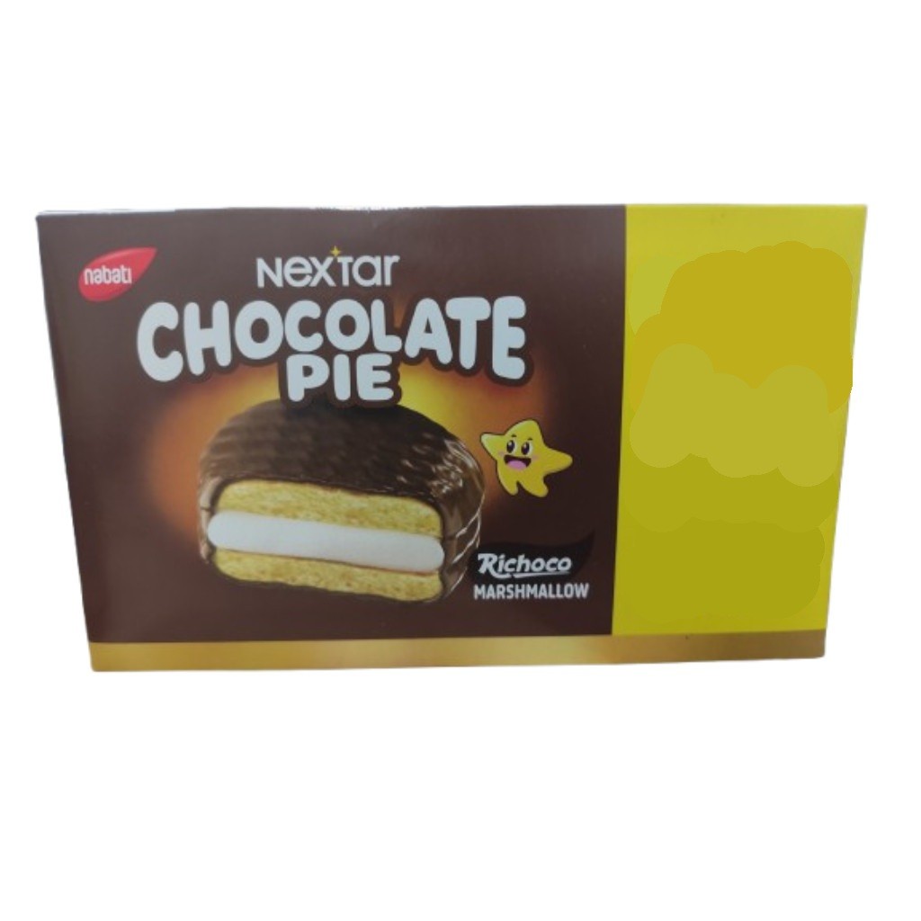 NABATI NEXTAR CHOCOLATE CHOCO PIE DUS ISI 12 PCS 24gr KUE COKLAT MASRHMALLOW GRAM SNACK MAKANAN