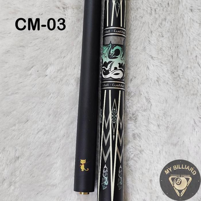 Cue Mall 12.75mm Carbon Black Cue - Stick Billiard Karbon CueMall Murah - CM03