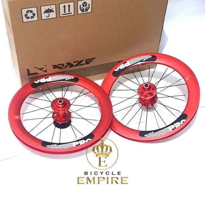 Raze Pro Wheelset 16 Plus 349 Disc Brake BIcycle Empire - Merah