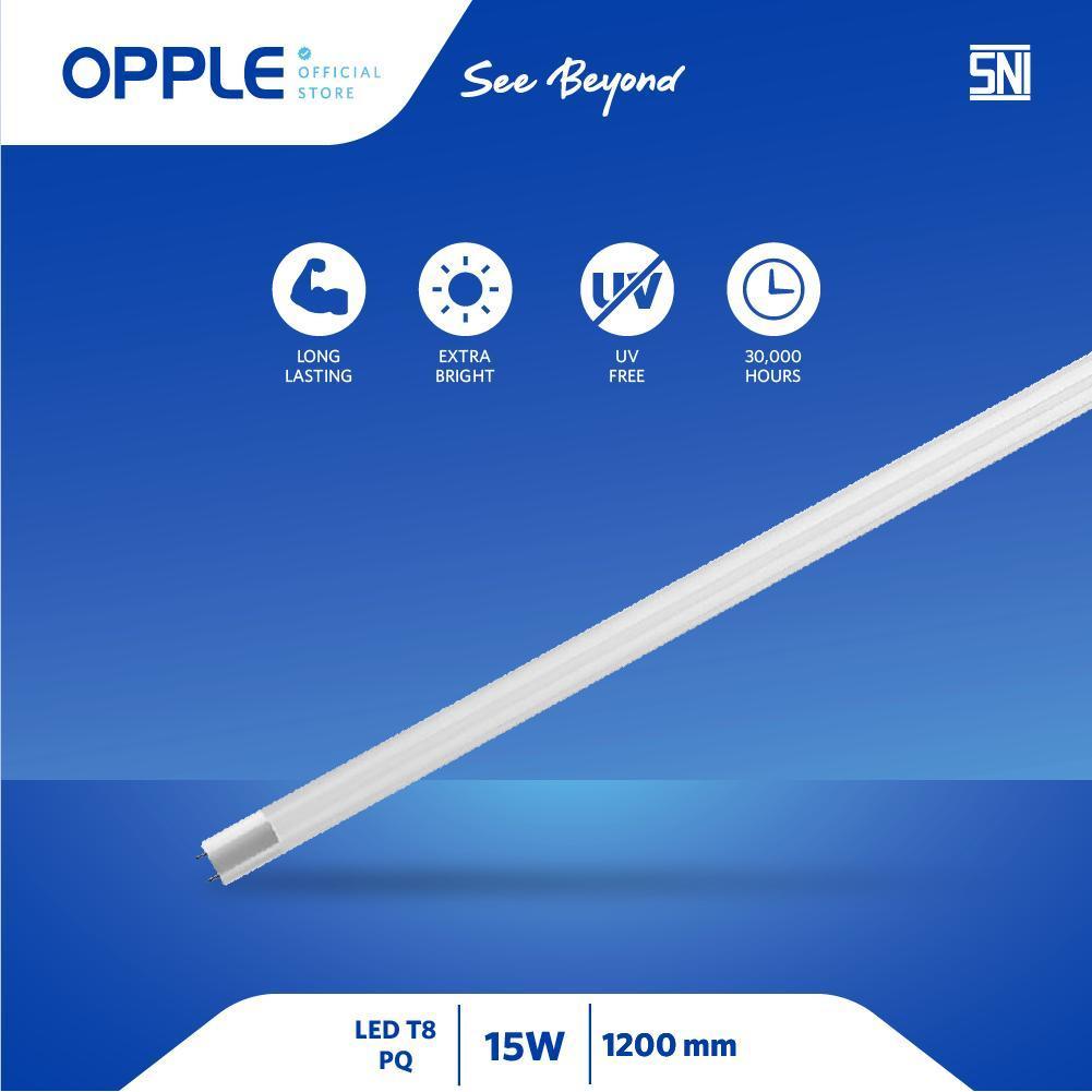 Opple Lampu LED T8 Tube 15W Cool Daylight 6500K 1200mm – LED-PQ-T8-S-1200mm-15W-865-Glass