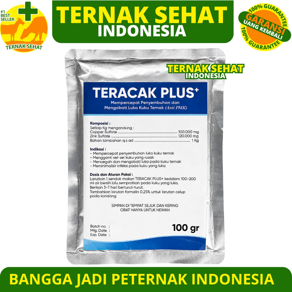 TERACAK PLUS 100 GRAM - Obat Luka kuku Sapi Kambing PMK - Obat Kuku Sapi Pincang Laminitis