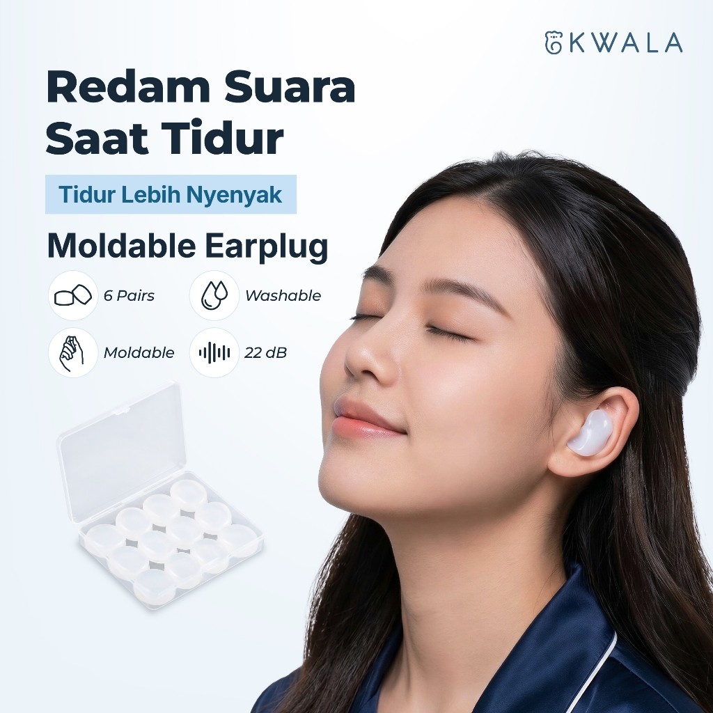 KWALA Moldable Earplug | Penutup Telinga | Earplug | Peredam Suara | Penutup Telinga untuk Tidur