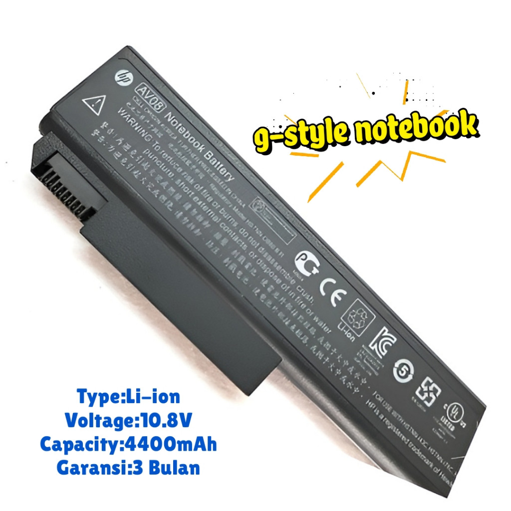 Baterai Laptop HP AV08XL AV08 (8Cell) Original
