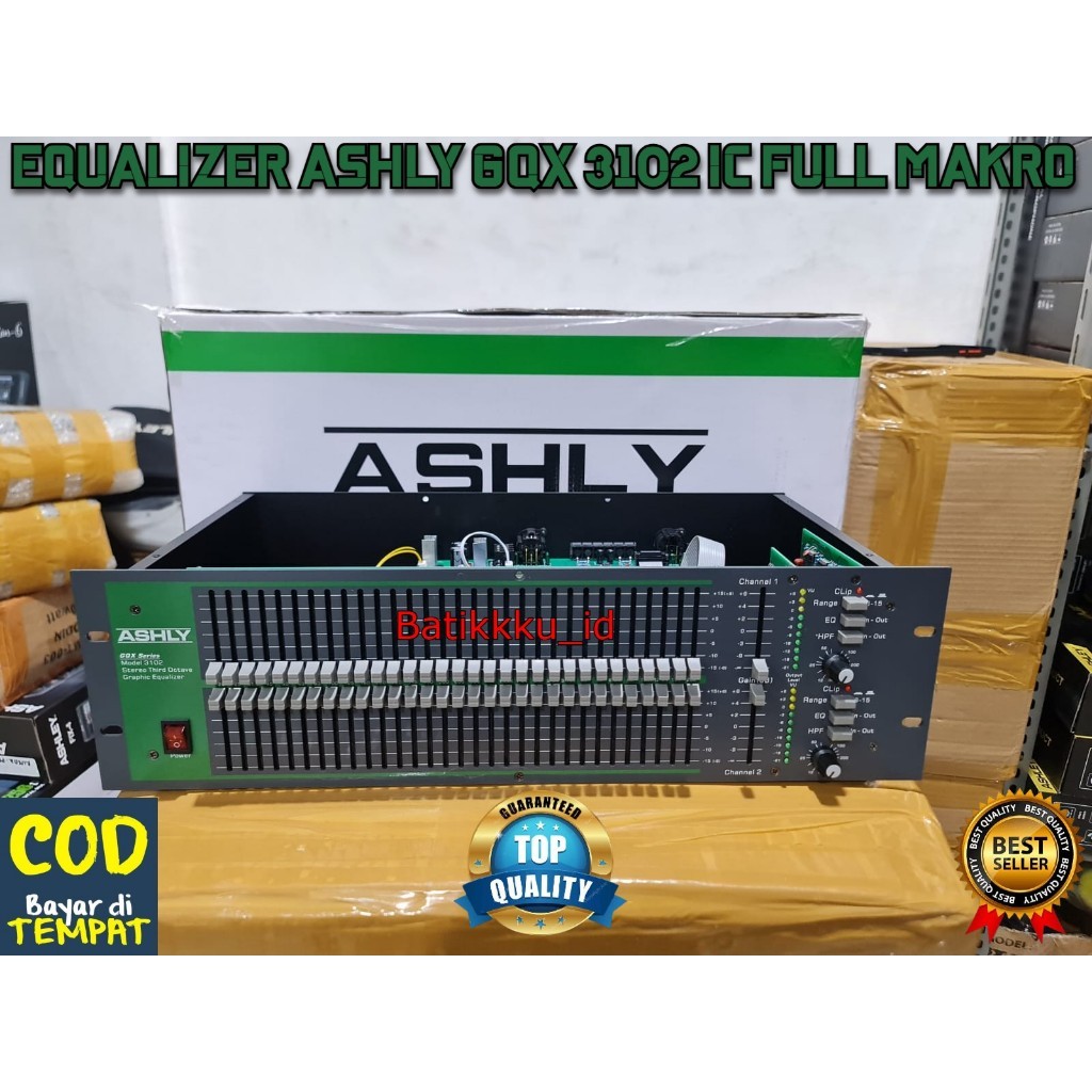 Equalizer ASHLY GQX 3102 MAKRO GQX3102 IC FULL MAKRO 2 x 31 Ch 3U Graphic Equalizer