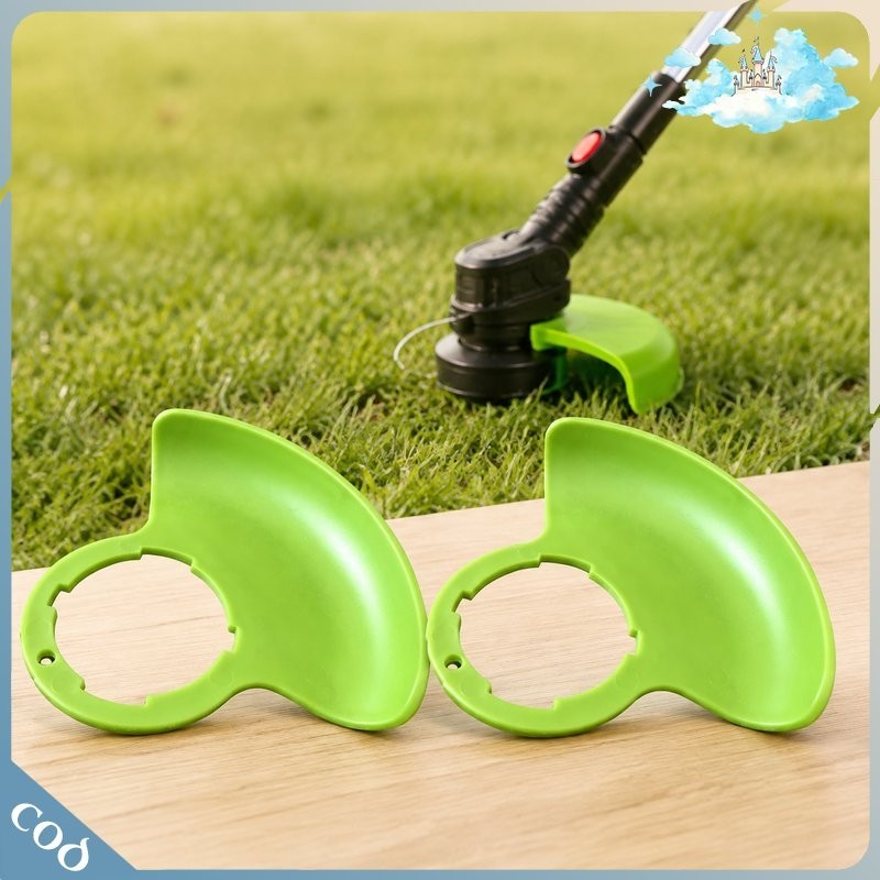 Cover Pelindung Mesin Potong Rumput Baterai Genggam Hijau 2pcs Lubang 5mm Plastik R87mm