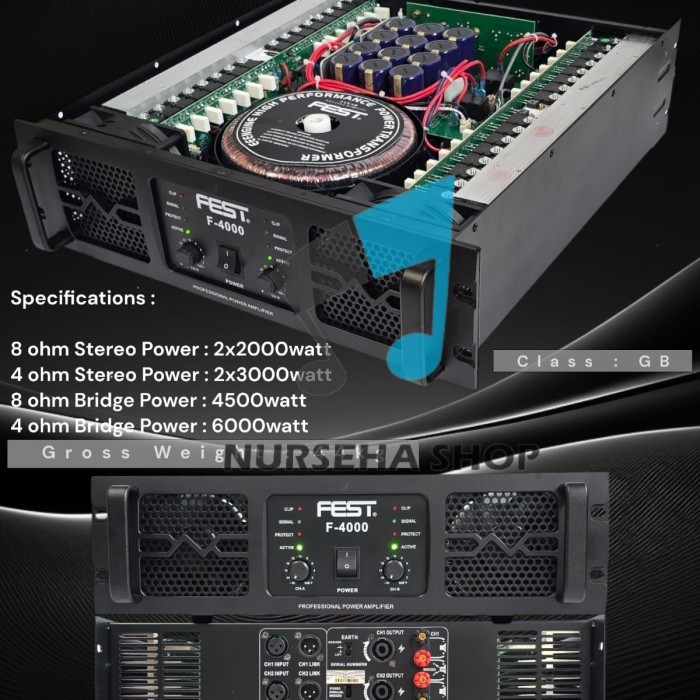 Power amplifier FEST F-4000 / F4000 CLASS GB 2X2000 WATT