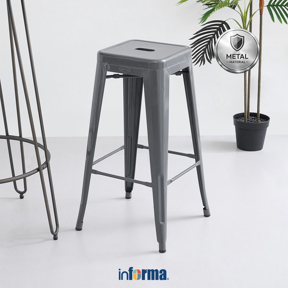 Informa London Z Bangku Bar Metal Bar Stool Kursi Tinggi Barstool Kursi Bar Bangku Tinggi