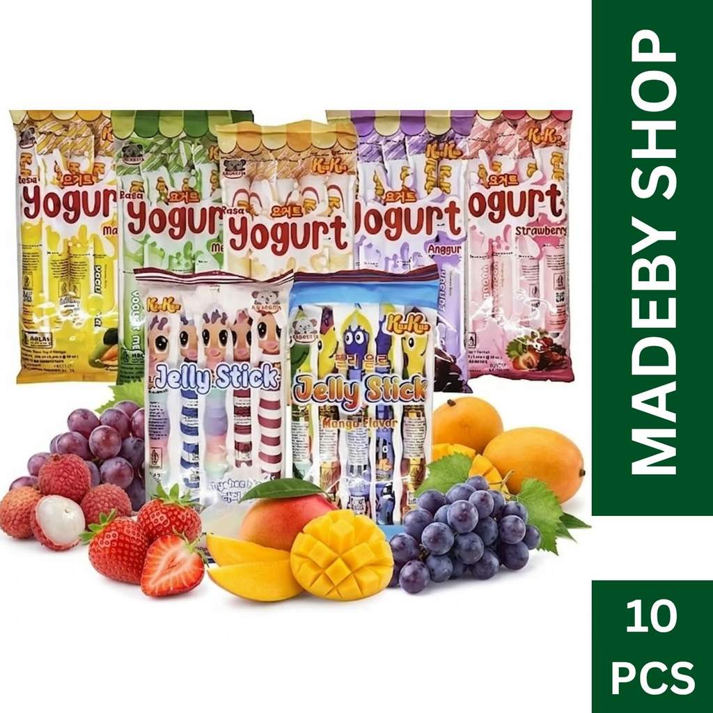 Jelly Stik Panjang Kuskus 70 Ml Dan Minuman Yogurt Stick Kuskus 50 Ml 1 Pak Isi 10 Pcs All Varian