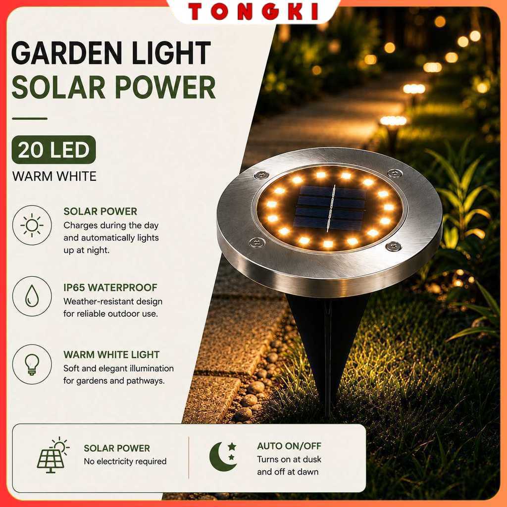 Lampu Taman Hias Ground Light Solar Sensor Warm White 20 LED - Y012