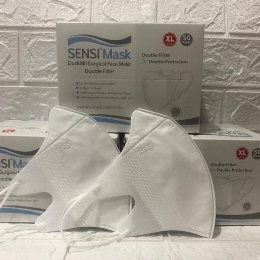 [Promo] MASKER SENSI DUCKBILL XL JUMBO 4PLY ORIGINAL SENSI DUCK 4 PLY ISI 50pc - XL HITAM