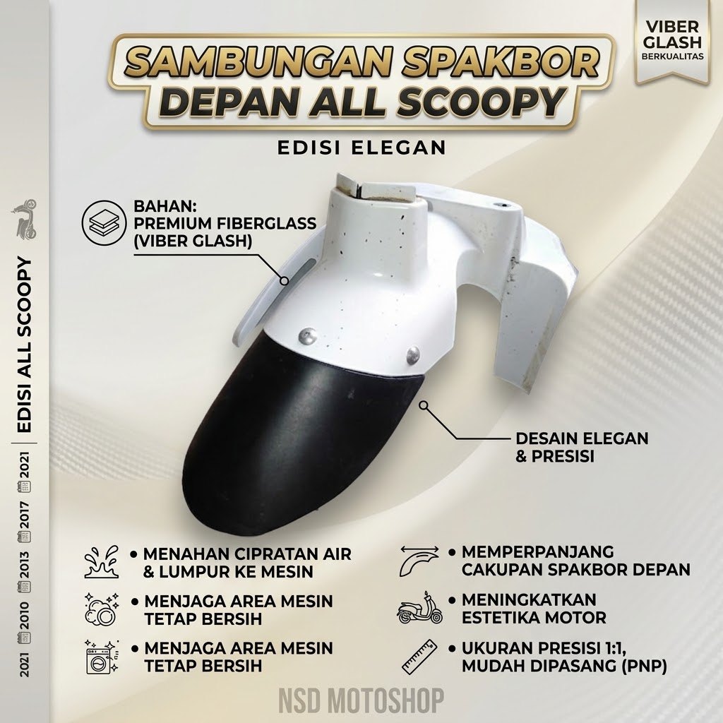 Aksesoris Pelindung Sambungan Spakbor Depan Scoopy Prestige/Scoppy Donat/Scoopy Fi