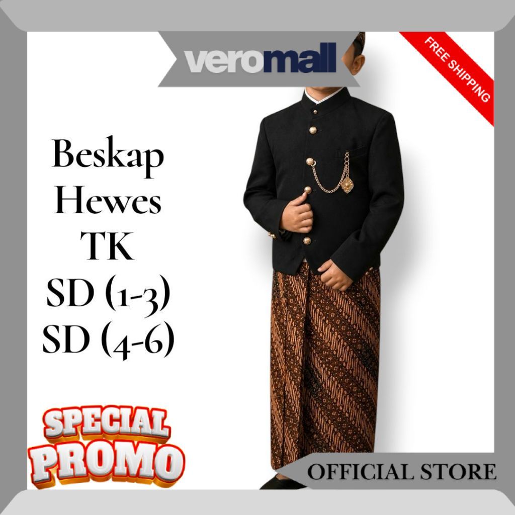 Setelan Beskap Anak Hewes Basofi TK SD SMP GS