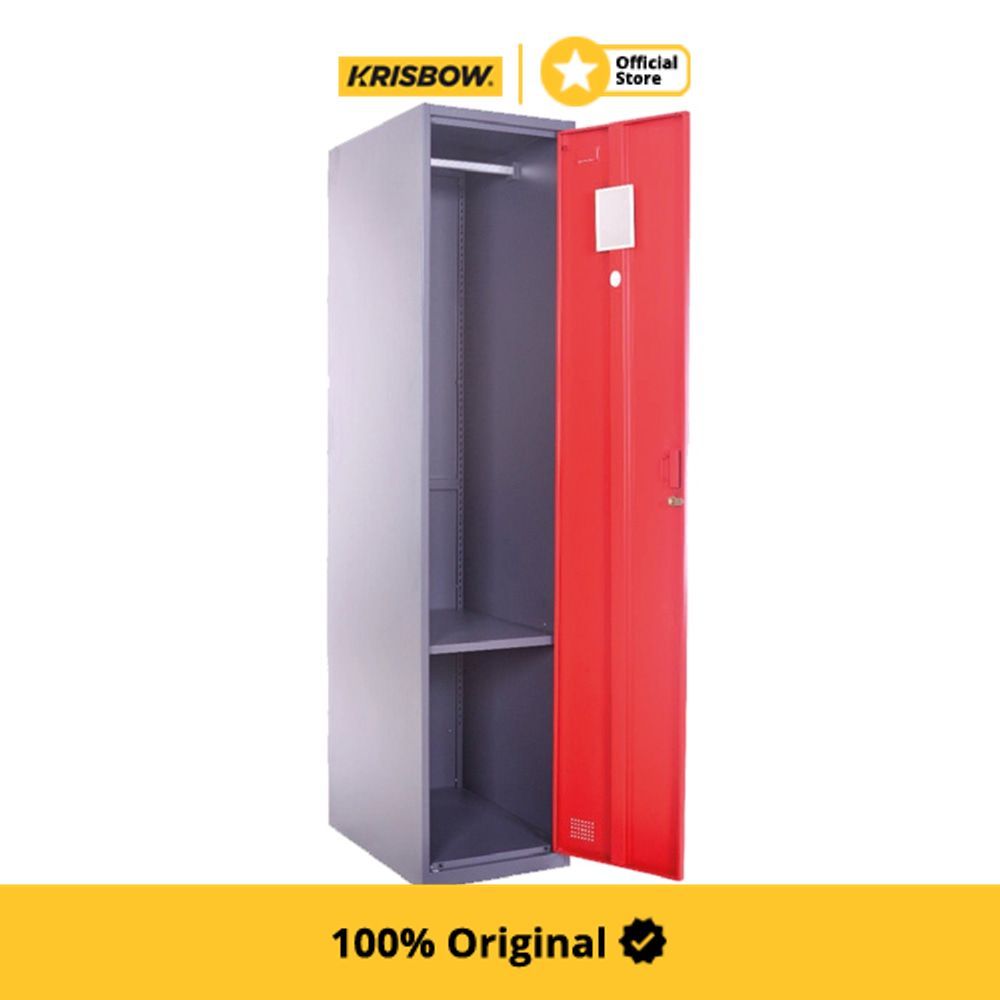 Krisbow Loker 1 Pintu Single Column - Merah Lemari Loker Kabinet Locker Storage Pintu Locker Cabinet