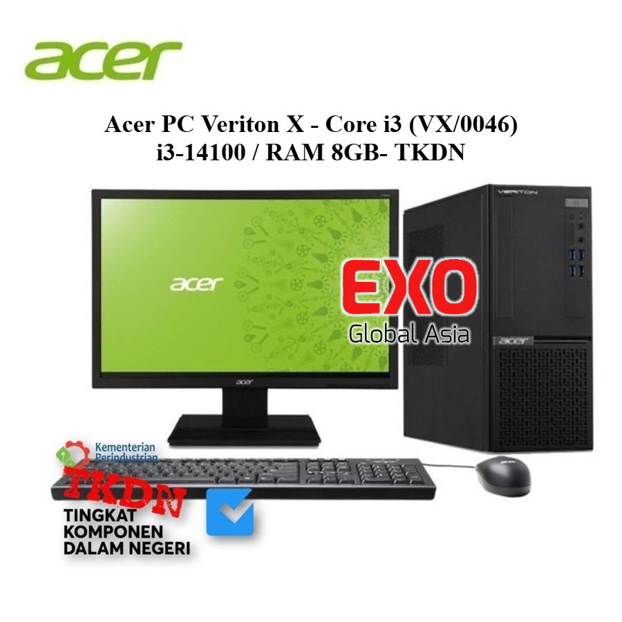 Acer PC Veriton X - Core i3 (VX/0046) i3-14100 / RAM 8GB- TKDN
