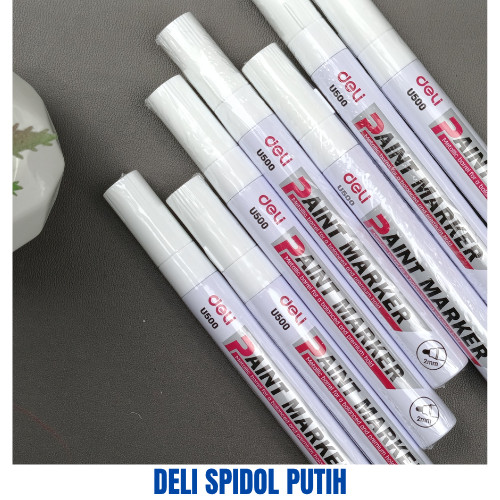 Spidol Permanent Spidol Paint Marker Spidol Putih Deli Paint Marker EU500-WH