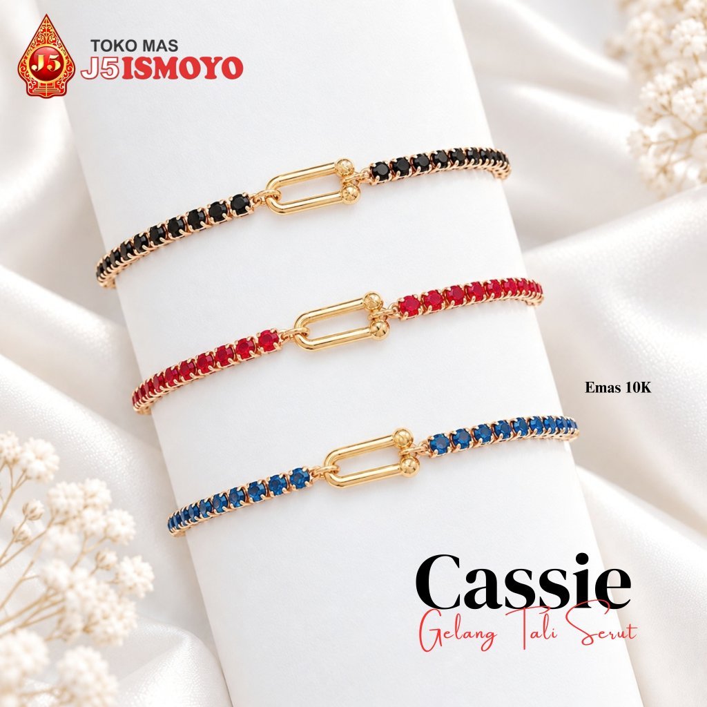 Gelang Tali Serut Kombinasi Emas Cassie (TM)J5 Ismoyo