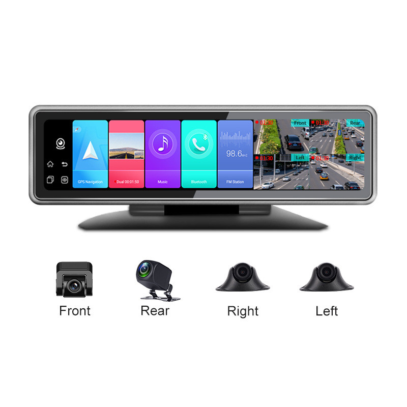 New 12 Inch Four-record Streaming Media 4G Driving Recorder Full-screen Smart Rearview Mirror Androi