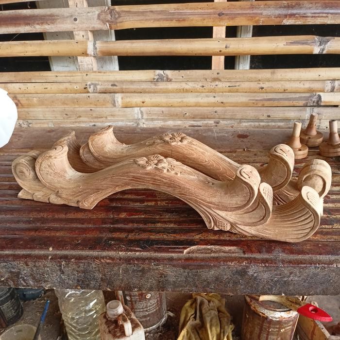 Handle hendel pintu tarikan gagang pintu motif ukir kayu jati estetik