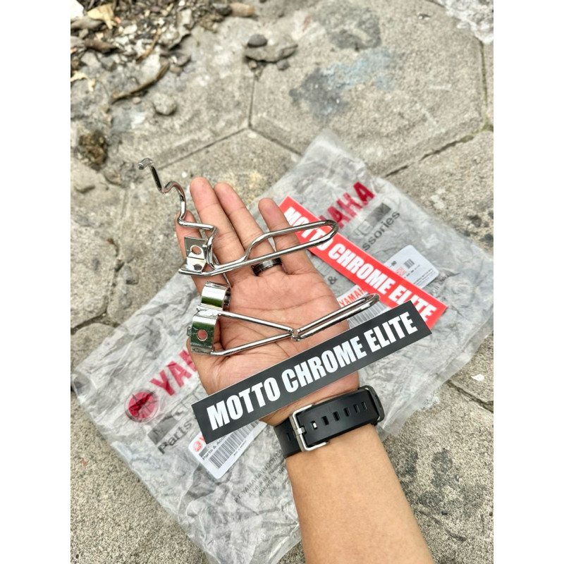 [SUDAH CHROME] breket selang rem depan atas mio lama mio sporty 2004-2007 original yamaha breket sel