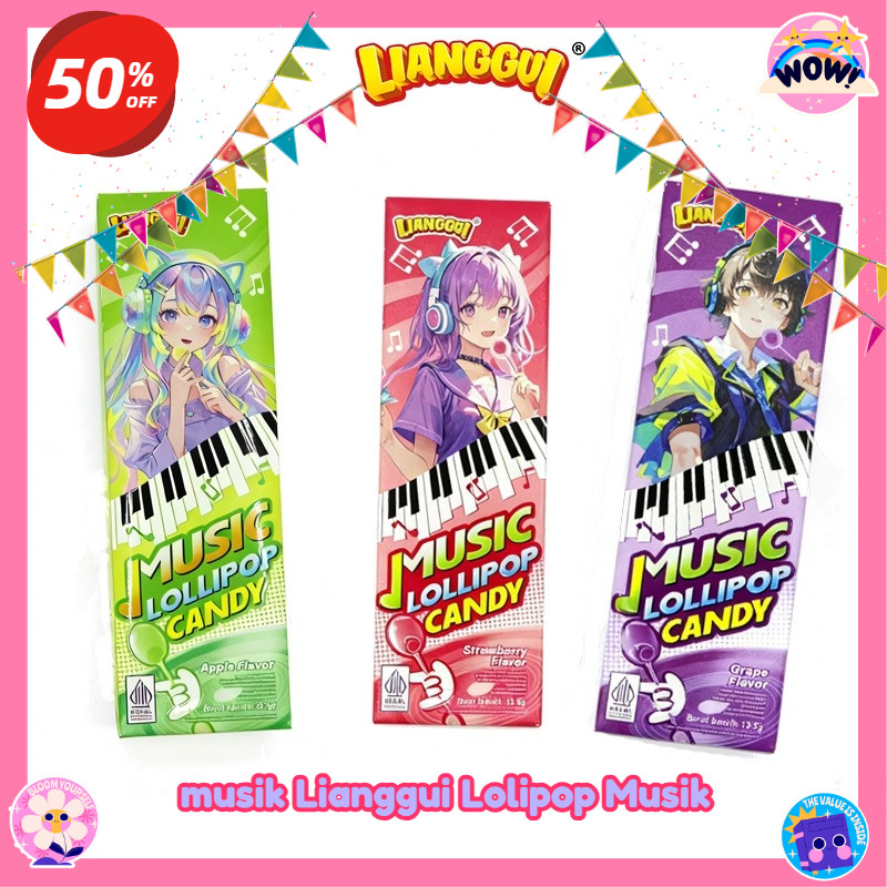 [Top seller] Membeli dalam satu kotak lebih hemat Permen lollipop musik Lianggui Lolipop Musik 3 Ras