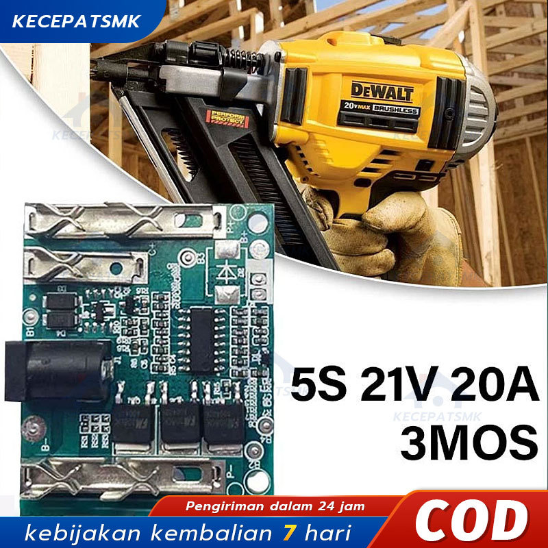 Modul BMS 5s 21V Bor cordless drill Proteksi Baterai Lithium 18650 Bms 5s modul sparepart baterai un