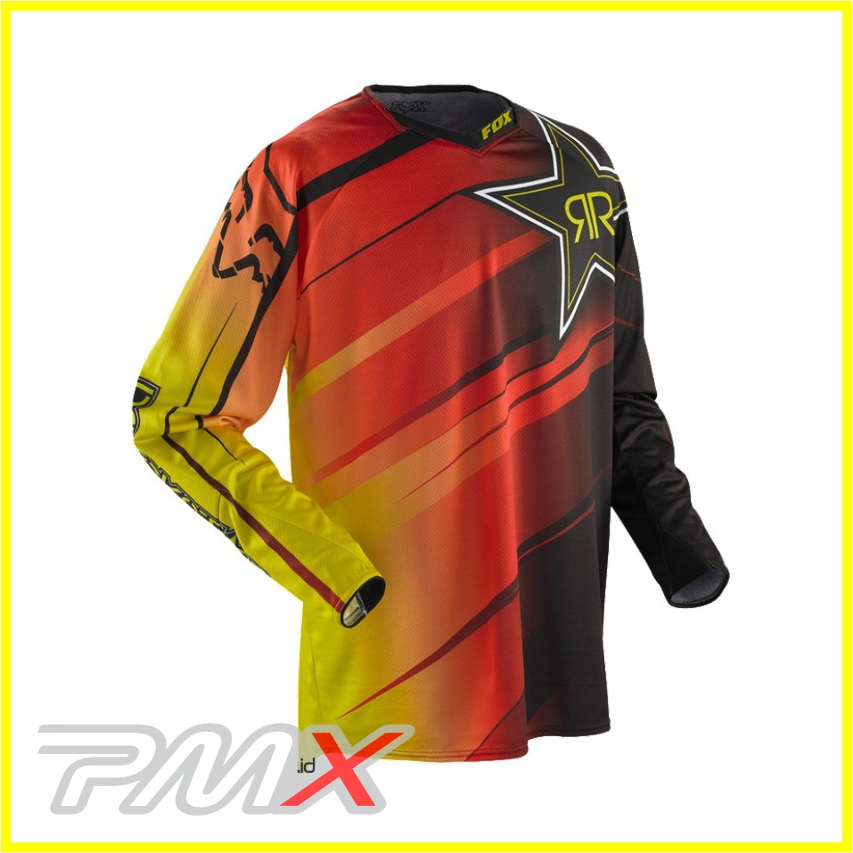 Fox 360 Rockstar Blur Jersey Original Jersey Motocross Trail Dewasa