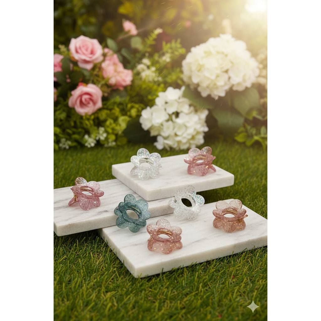 Jepit Rambut Bunga Gliter Jedai Rambut