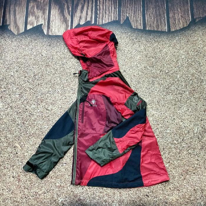 jaket gorpcore outdoor BLACK YAK EXTREME PEAK bahan nilon multi colour block hoodie bisa di lepas si