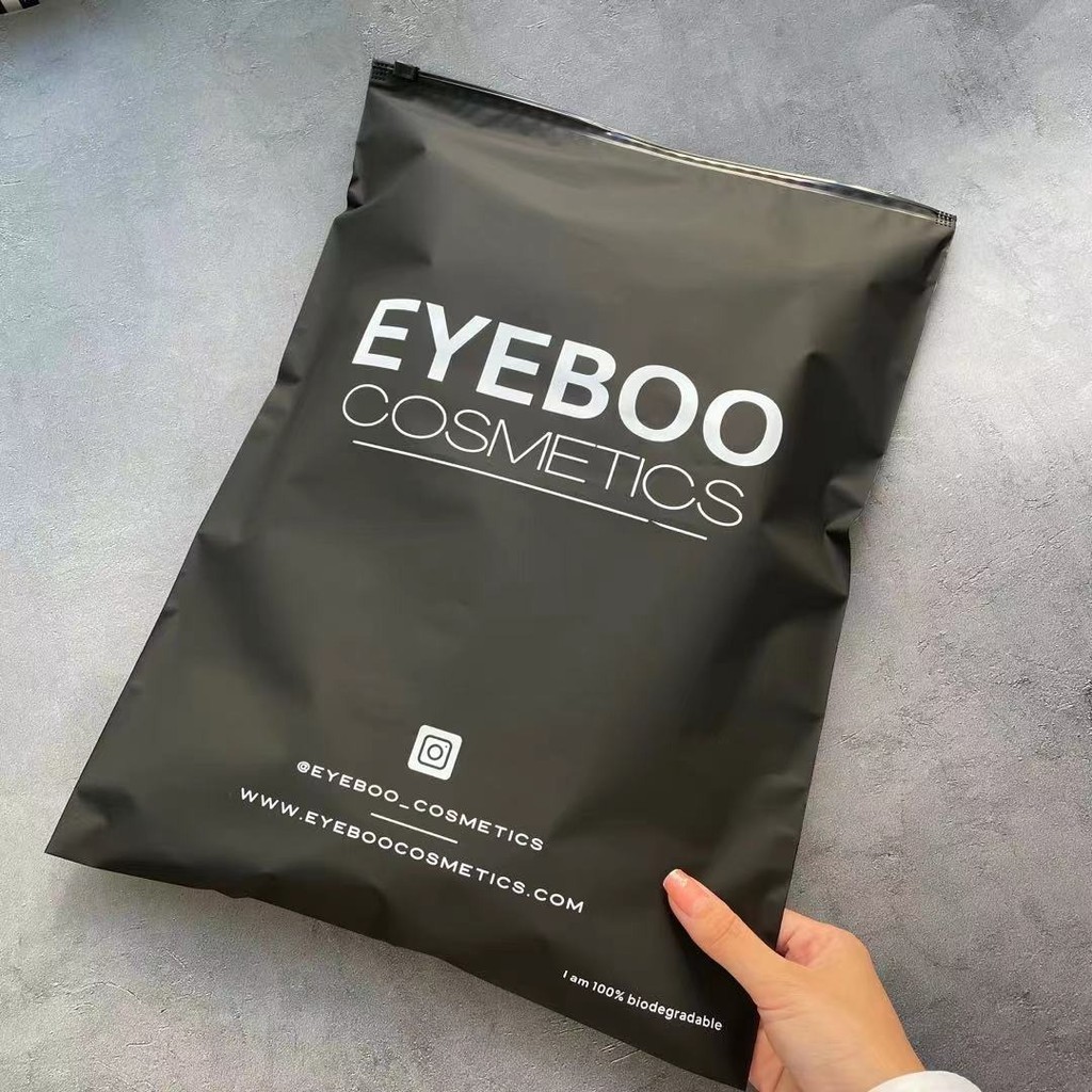 Matte Black Frosted Zipper Bag, Custom Plastic Shipping T shirt Ziplock, Clothing Packaging Bags, Ga