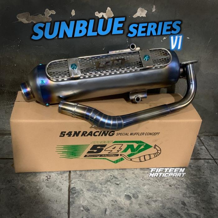 KNALPOT SUNBLUE SERIES BY 54N RACING MUFFLER - VARIO ARM OLD, KONDOMAN IN KECIL