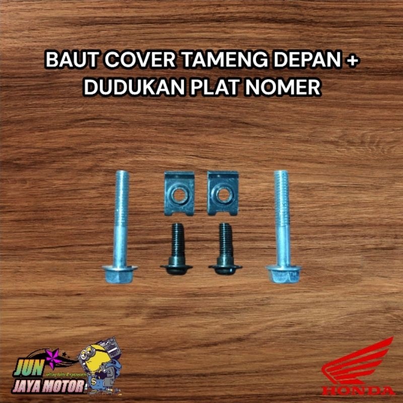 Promo Baut Fullset Tameng Depan + Baut Dudukan Plat Nomer Honda Supra X 125 Fi