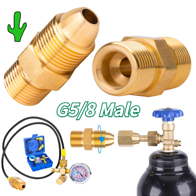Konektor Tabung G5/8 Internal Ke Eksternal Double Ulir Pria Bahan Tembaga Argon Adapter G5/8 Male to
