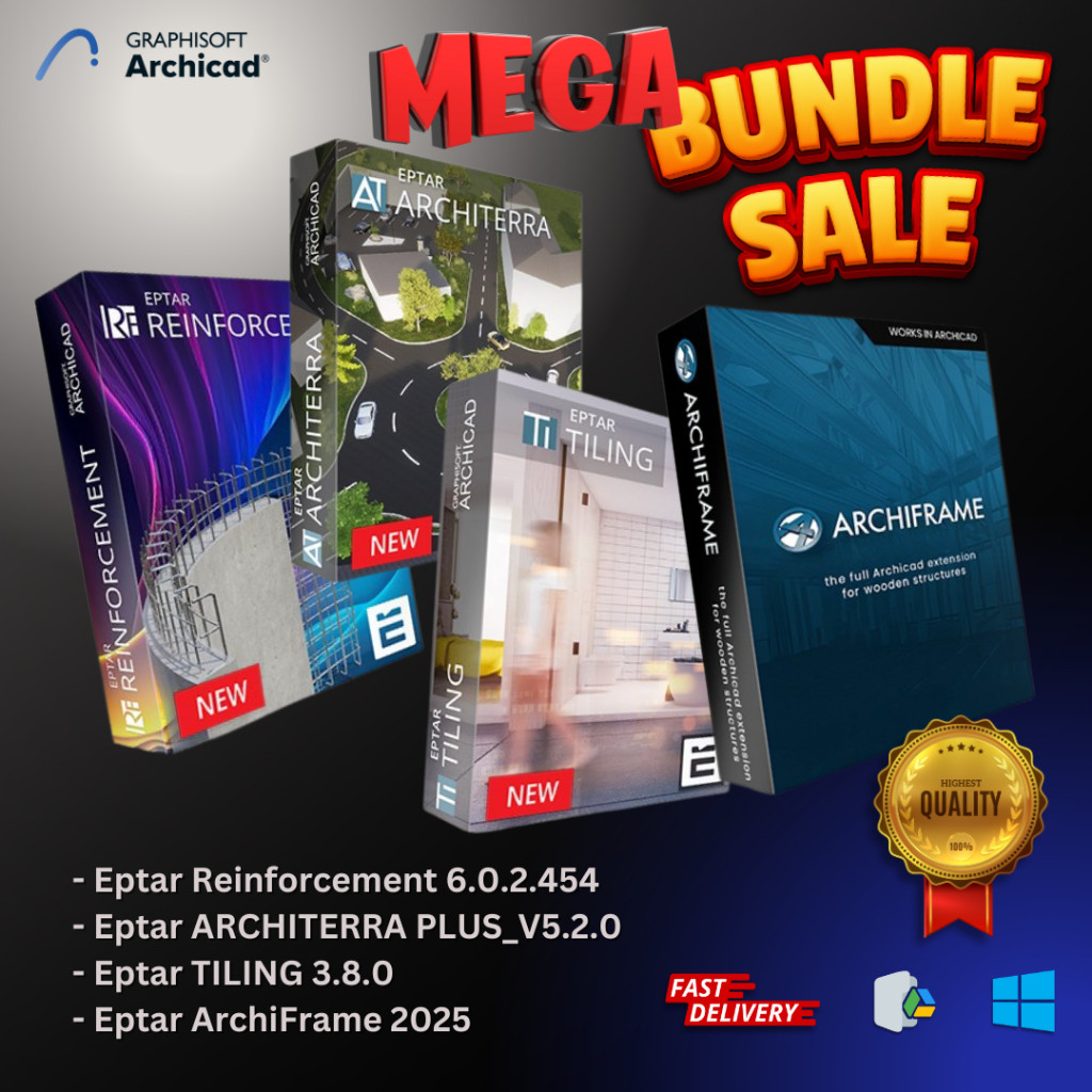 Eptar MEGA BUNDLE 2025 - Eptar Reinforcement, Tiling, Architerra & Archiframe --- Full Version Palin
