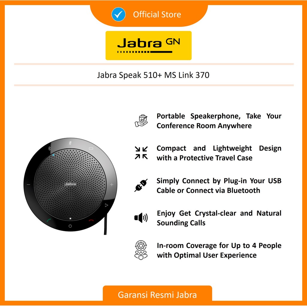 Jabra Speak 510+ MS Link 370 Speakerphone (7510-309)