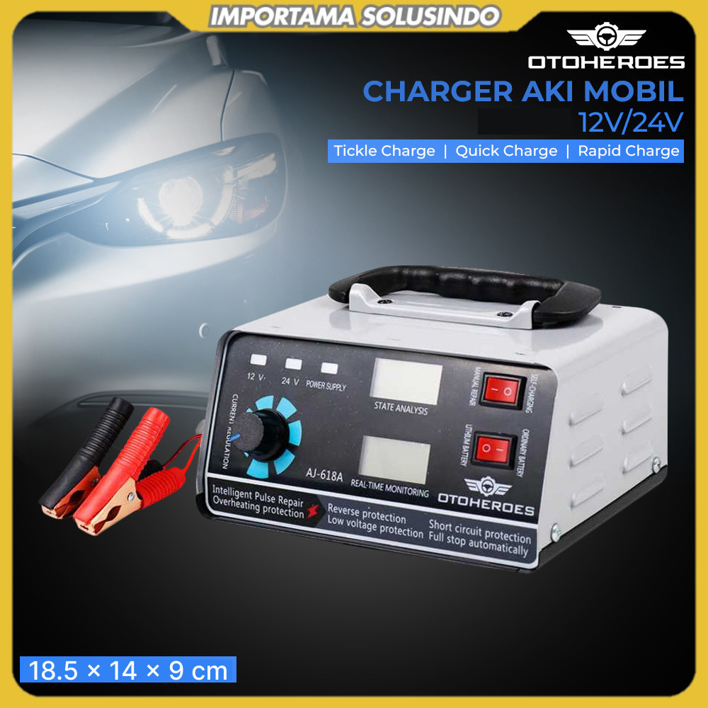 OTOHEROES Charger Aki Mobil Motor Intelligent Battery Charger 12V/24V - AJ-618A
