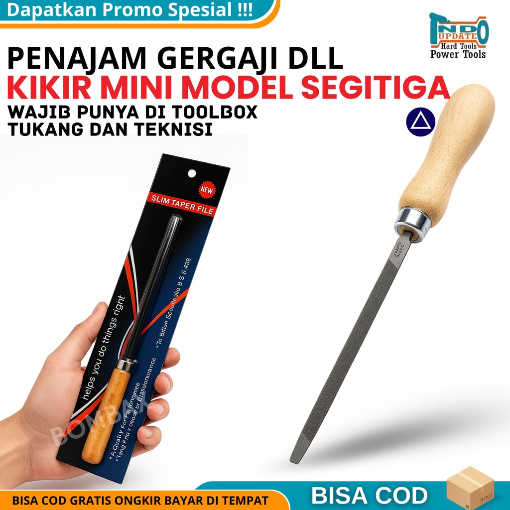 KIKIR GAGANG KAYU / Kikir Gergaji gagang kayu Kikir Segitiga ALPHA 4 inch