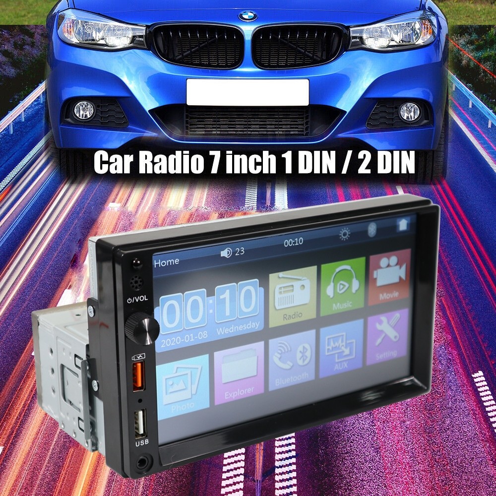 Carstorm Single 1DIN 7 Inch Car Stereo Radio FM BT USB Layar Sentuh Bluetooth MP5 Player 7" Layar Se