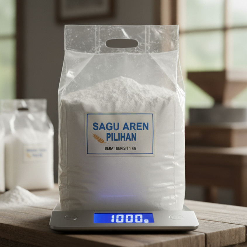 Sagu Aren Asli Pohon Sagu Rumbia / Aren Kering Kemasan 1kg 100% Alami Original