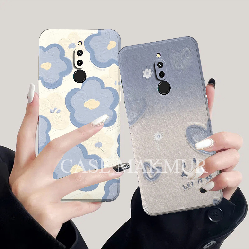Softcase Redmi 8 / 8a Pro / 5 5+ Plus - Motif Bunga Biru Cute - ProCamera Lentur