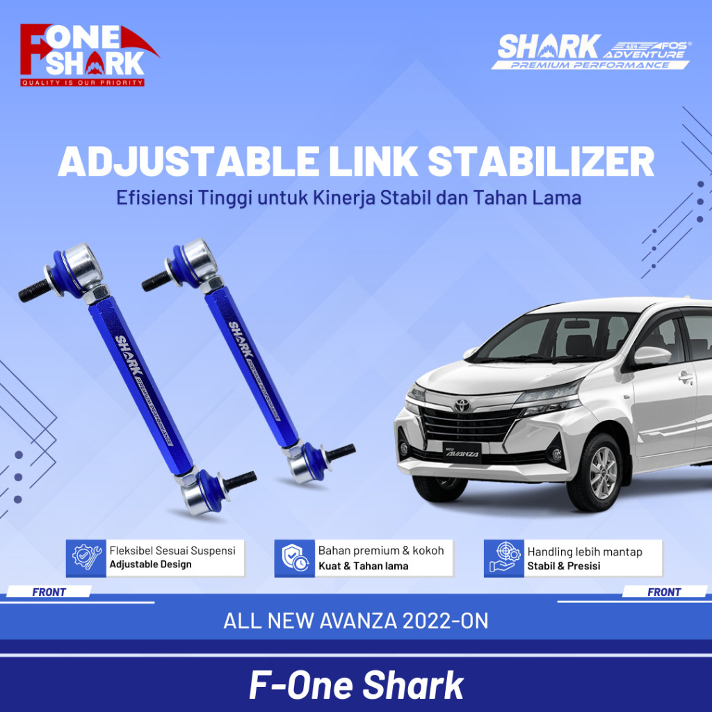 F-One Shark FOS Front Sway Bar Link Stabilizer Link Stabil Adjustable ADJ All New Avanza 2022-ON