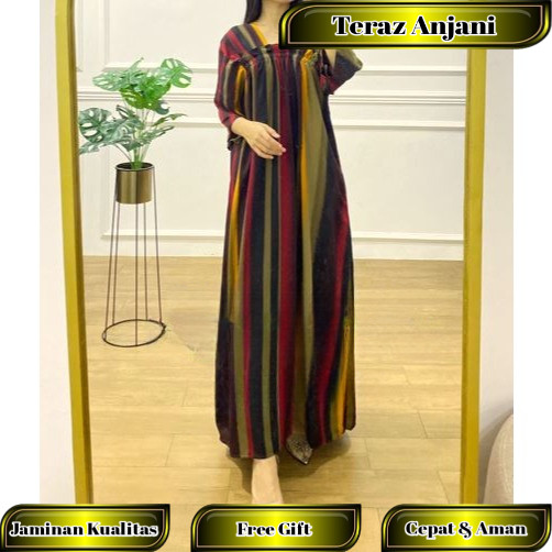 DASTER PAULA Lengan 3/4 - Rayon Motif Premium Grade A Daster Gamis Dress Rayon Cantik Motif Jumbo Ke