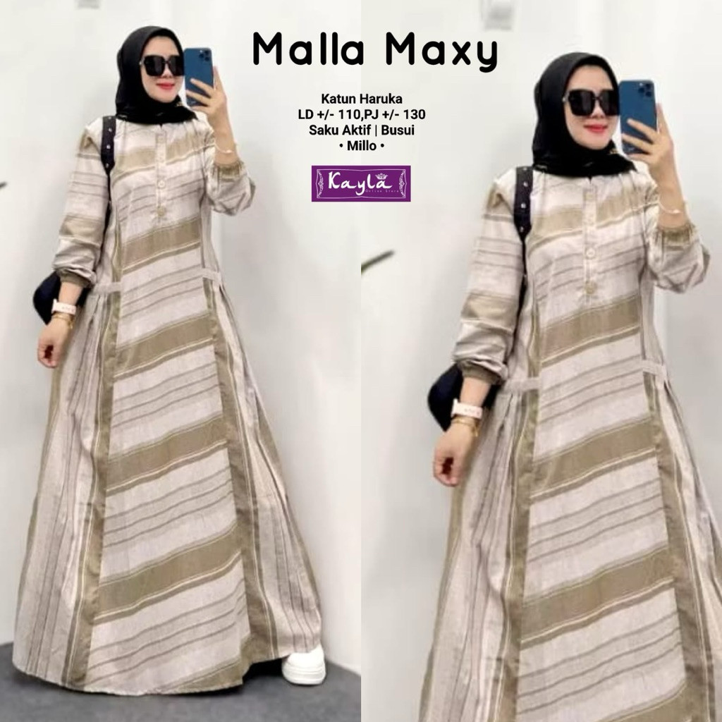 Malla Maxy  Kayla Maxi Dress Haruka Simple Best Seller alya store