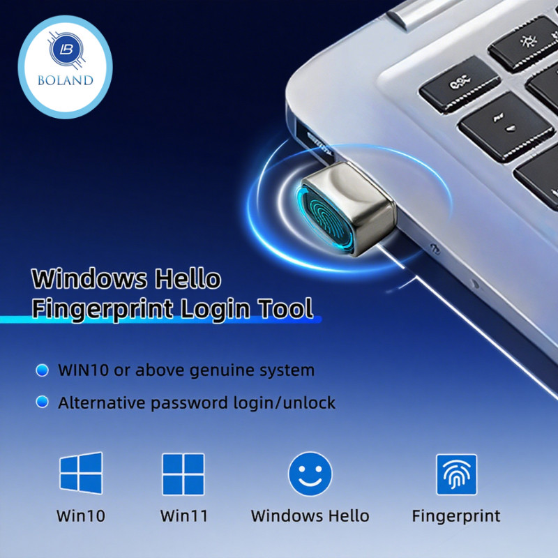 USB Biometric Scanner Mini Biometric Fingerprint Login Lock Windows 10 11 Hello Fingerprint Reader M